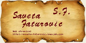Saveta Faturović vizit kartica
